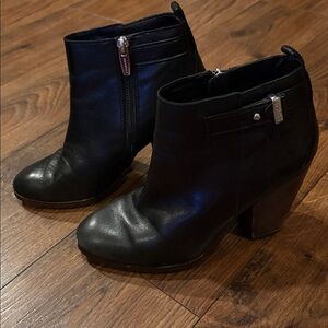 Coach Black Leather Ankle Booties